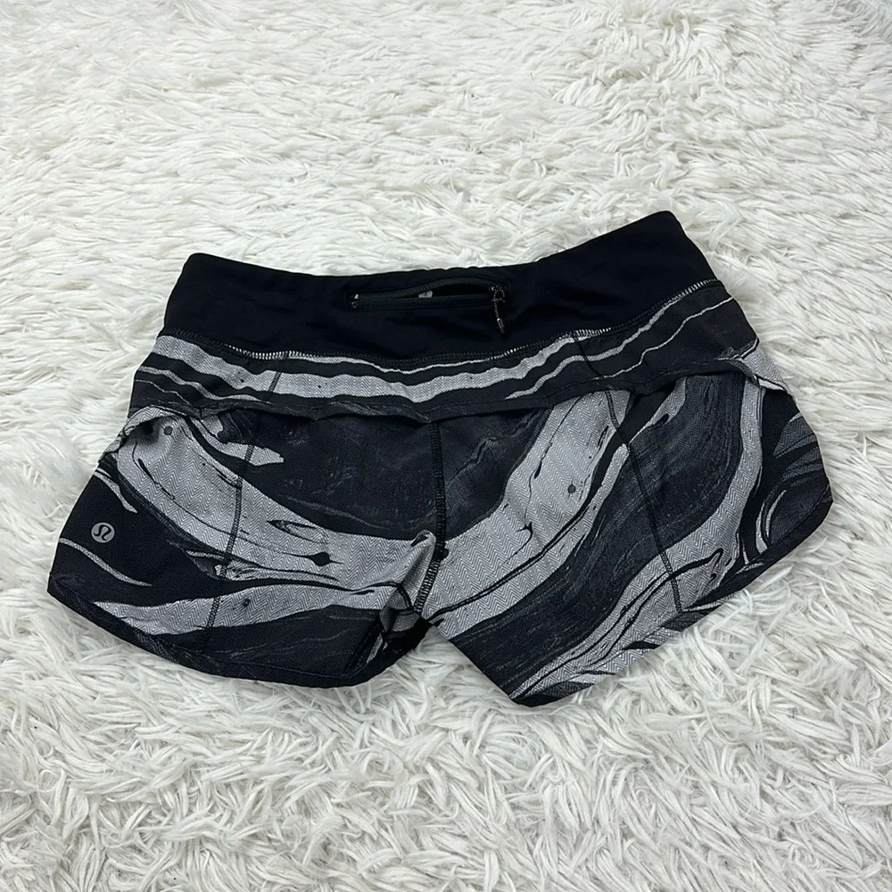 Lululemon Speed Short Marbled Mix Speed Short White Black / Black